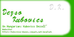 dezso kubovics business card